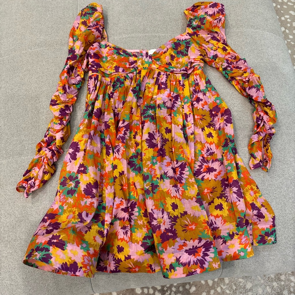 Zimmermann Violet Front-Twist Detailed Mini Dress. Size 1